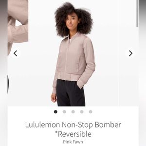 NWT Lululemon Non-Stop Bomber Reversible Pink Fawn